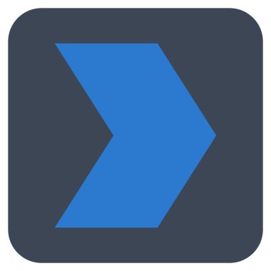 Şu yönde düz vektör simgesi kare