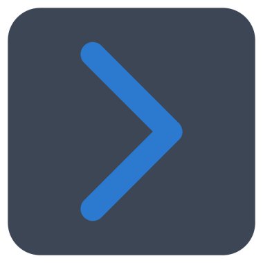 Şu yönde düz vektör simgesi kare