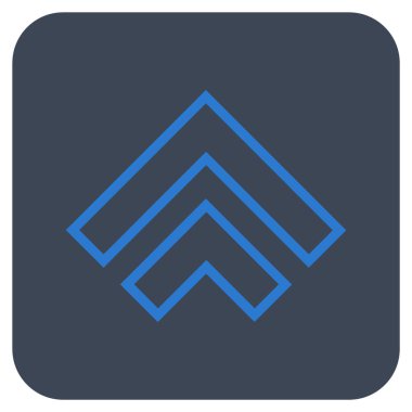 Düz yukarı yön vektör simgesi kare