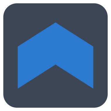 Düz yukarı yön vektör simgesi kare