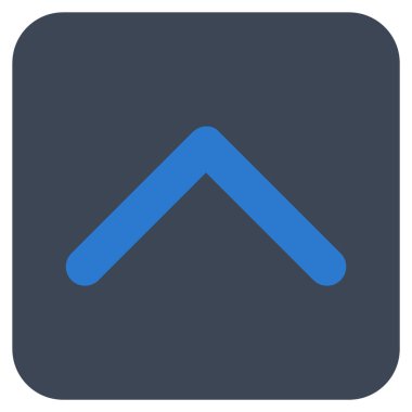 Düz yukarı yön vektör simgesi kare