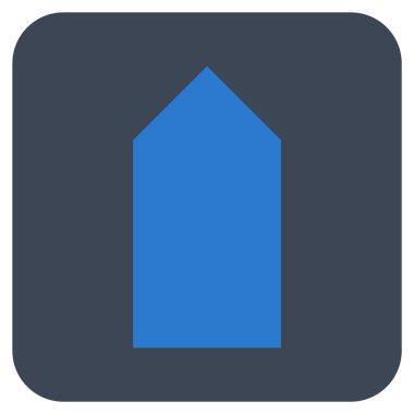 Düz yukarı yön vektör simgesi kare