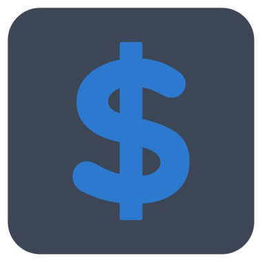 Doları düz kare vektör simgesi