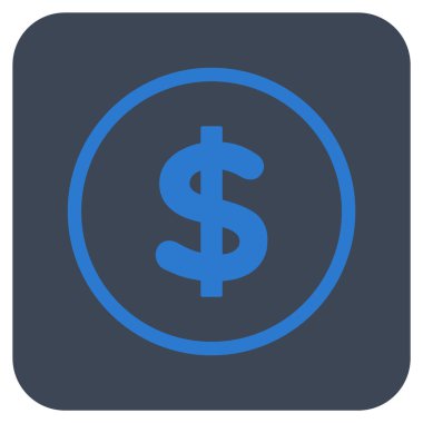 Doları düz kare vektör simgesi