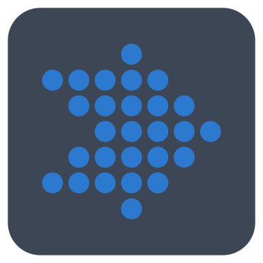 Noktalı ok sağ düz vektör simgesi kare