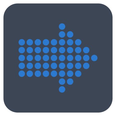 Noktalı ok sağ düz vektör simgesi kare