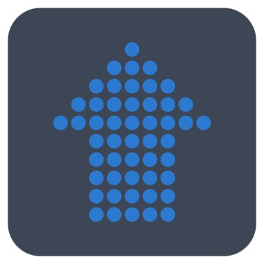 Düz kare vektör simge yukarı noktalı ok