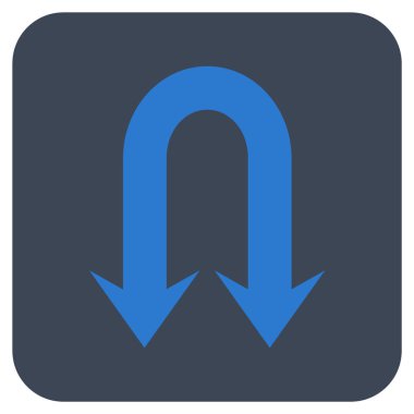 Geri dönmemiz ok düz kare vektör simgesi