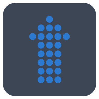 Düz kare vektör simge yukarı noktalı ok