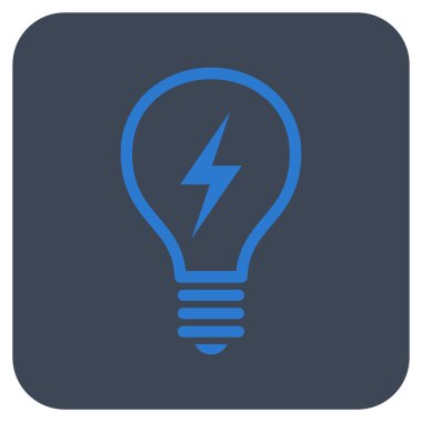 Elektrikli ampul düz kare vektör simgesi