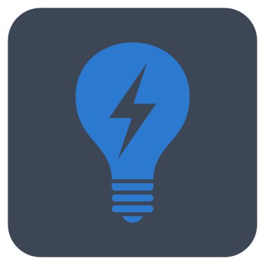 Elektrikli ampul düz kare vektör simgesi