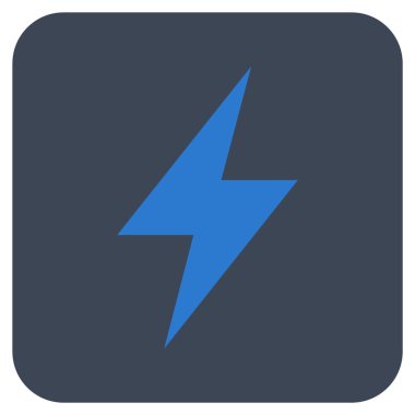 Elektrik Strike düz kare vektör simgesi