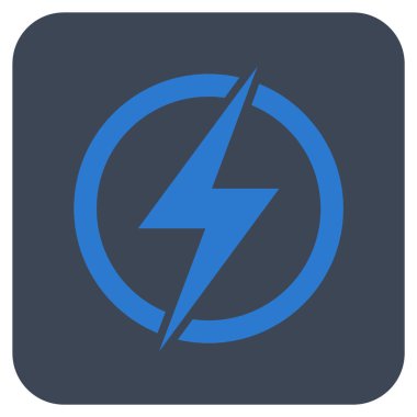 Elektrik düz kare vektör simgesi