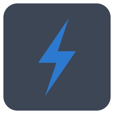 Elektrik düz kare vektör simgesi