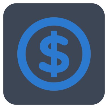 Finans düz kare vektör simgesi