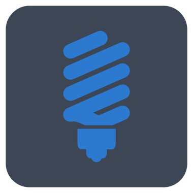 Floresan ampul düz kare vektör simgesi