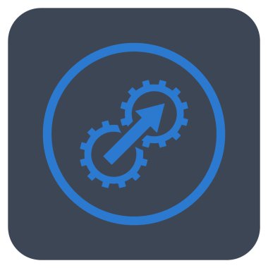 Dişli Tümleştirme düz kare vektör simgesi