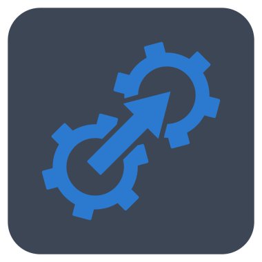 Dişli Tümleştirme düz kare vektör simgesi