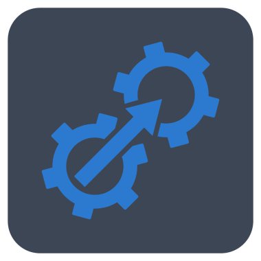 Dişli Tümleştirme düz kare vektör simgesi