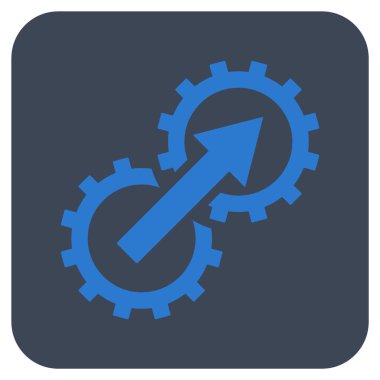 Dişli Tümleştirme düz kare vektör simgesi