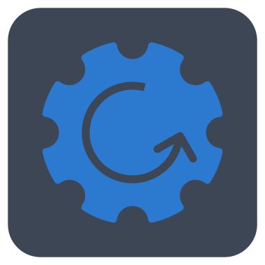 Dişli döndürme düz kare vektör simgesi