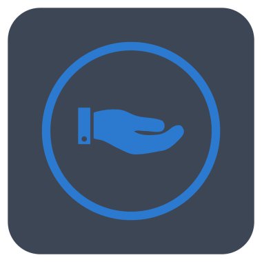 El düz kare vektör simgesi