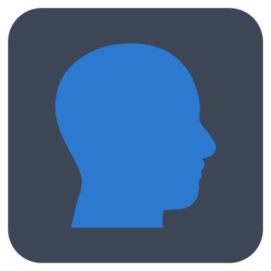 Kafa düz kare vektör simge profil