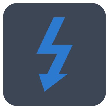 Yüksek gerilim düz kare vektör simgesi