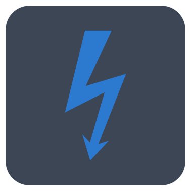 Yüksek gerilim düz kare vektör simgesi