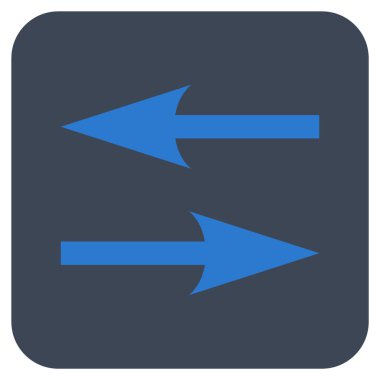 Yatay Exchange oklar düz kare vektör simgesi