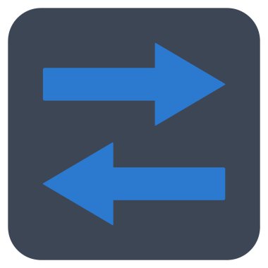 Yatay Çevir oklar düz kare vektör simgesi