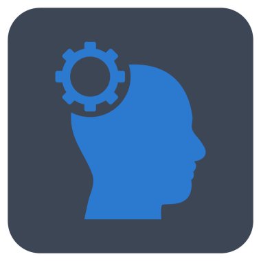 Akıl vites düz kare vektör simgesi