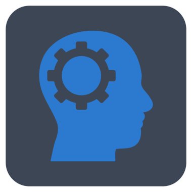 Akıl vites düz kare vektör simgesi