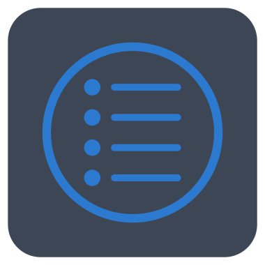 Öğeleri düz kare vektör simgesi