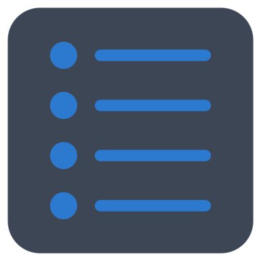 Öğeleri düz kare vektör simgesi