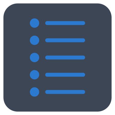 Öğeleri düz kare vektör simgesi