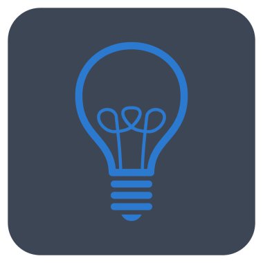 Lamba ampul düz kare vektör simgesi