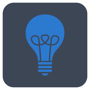 Lamba ampul düz kare vektör simgesi