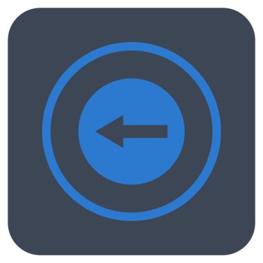 Sol ok düz kare vektör simgesi yuvarlak