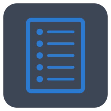 Vektör simge listesi sayfa düz kare