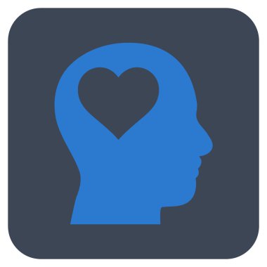 Sevgili baş düz kare vektör simgesi