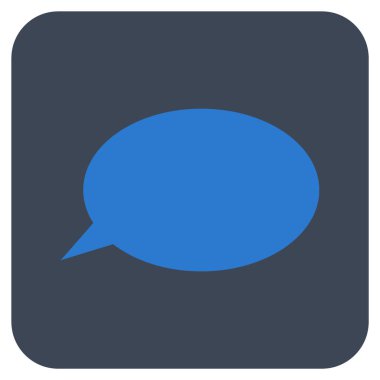 İleti bulut düz kare vektör simgesi