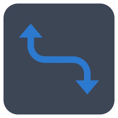 Bend ok düz kare vektör simgesi karşısında