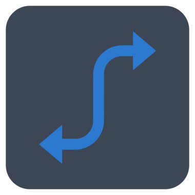 Bend ok düz kare vektör simgesi karşısında