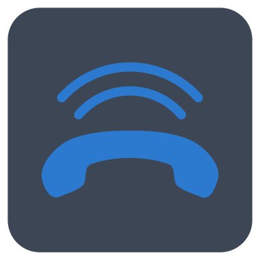 Telefon zil düz kare vektör simgesi