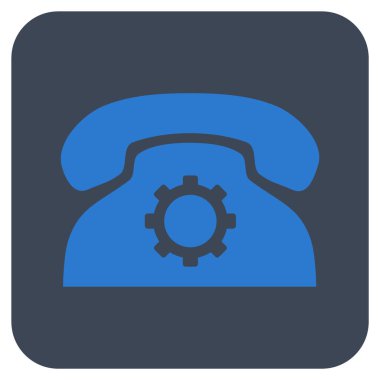 Telefon ayarları düz kare vektör simgesi