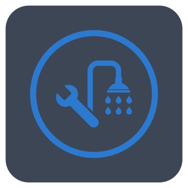 Sıhhi tesisat düz kare vektör simgesi