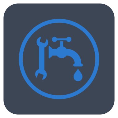 Sıhhi tesisat düz kare vektör simgesi