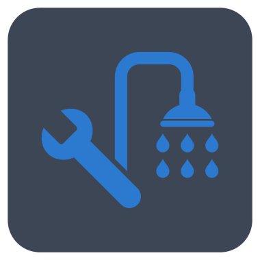 Sıhhi tesisat düz kare vektör simgesi