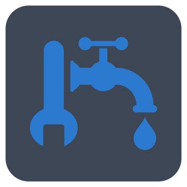 Sıhhi tesisat düz kare vektör simgesi